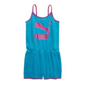 Puma BIG GIRL Logo Terrycloth blye and pink Romper size L